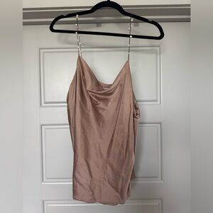 Elegant Tan Cowl Neck Top